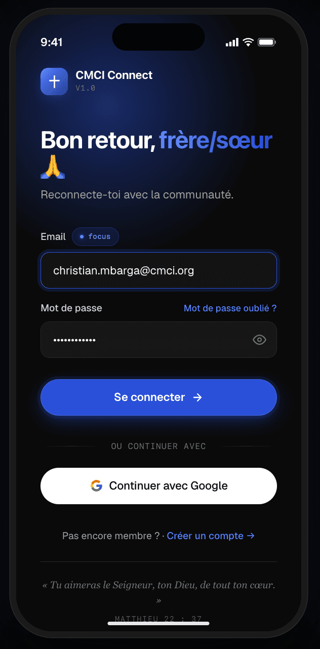 Connexion CMCI Connect